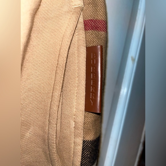 Burberry Men’s Check Panel Cotton Blend Jogging Pants - Picture 4 of 6